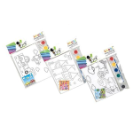 Printed Art Canvas with Paints & Brush 